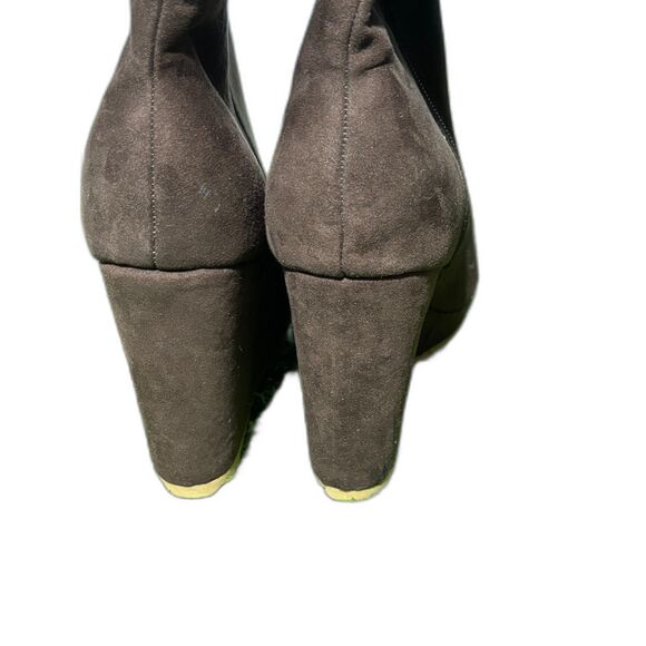 JustFab Cameron Sherpa Wedge Boots Size 7.5 Coffee Tan - Picture 5 of 5